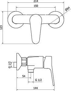 Смеситель для душа Cezares Peonia хром PEONIA-DM-01 Смеситель для душа Cezares Peonia хром PEONIA-DM-01, 2