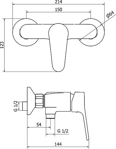 Смеситель для душа Cezares Peonia хром PEONIA-DM-01