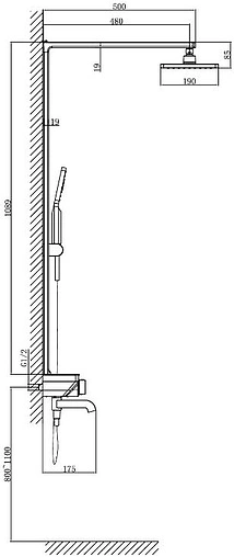 Душевая система с термостатом для ванны D&amp;K Bayern.Potsdam хром DA2183716G15