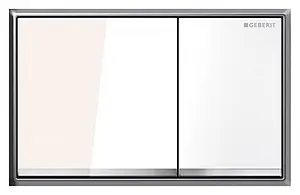 Клавиша смыва для унитаза Geberit Omega 60 115.081.SI.1 стекло/белый, рамка/хром глянцевый Клавиша смыва для унитаза Geberit Omega 60 115.081.SI.1 стекло/белый, рамка/хром глянцевый, 1