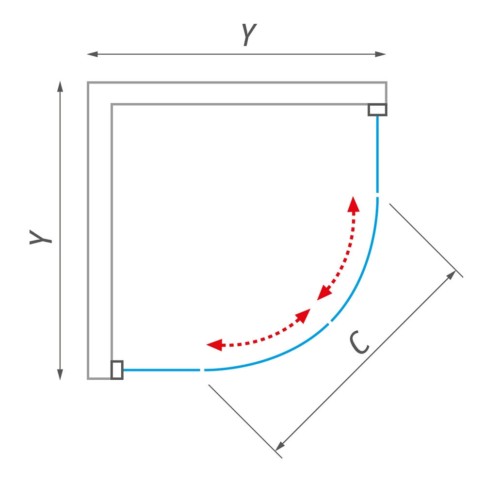 Душевое ограждение 900x900мм прозрачное стекло Roltechnik Ambient Line AMR2N/900 624-9000000-00-02
