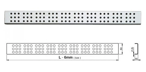 Решетка для лотка 544мм AlcaPlast Cube-550L