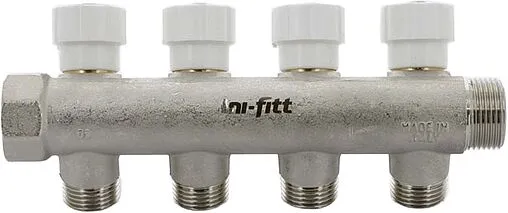 Коллектор регулирующий проходной 4 отвода ¾"в/н x ½"к Uni-fitt 400N3240 Коллектор регулирующий проходной 4 отвода ¾"в/н x ½"к Uni-fitt 400N3240