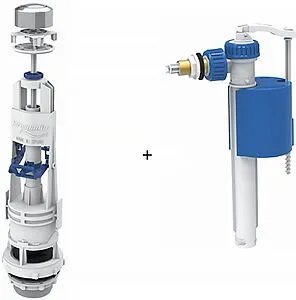 Комплект арматуры для бачка однорежимный ½&quot; латунь боковой Idrospania Loja 51803, 1