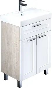 Тумба-умывальник напольная IDDIS Sena 60 белый/дерево SEN60W2i95+0036000i28, 1