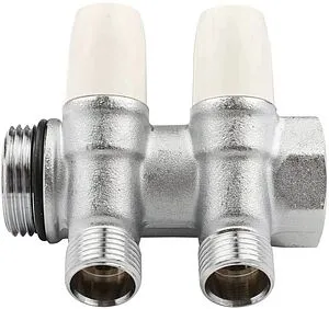 Коллектор регулирующий проходной 2 отвода 1"в/н x ½"н Tiemme MAXIMA 1860022 Коллектор регулирующий проходной 2 отвода 1"в/н x ½"н Tiemme MAXIMA 1860022, 3