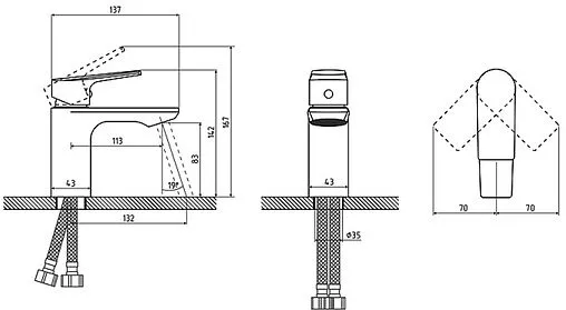 Смеситель для раковины Osgard Segel Black чёрный матовый 94013 Смеситель для раковины Osgard Segel Black чёрный матовый 94013