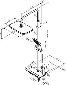 Душевая система с термостатом для ванны Damixa Gala хром 953770000 Душевая система с термостатом для ванны Damixa Gala хром 953770000, 2