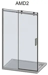 Дверь в нишу 1200мм прозрачное стекло Roltechnik Ambient Line AMD2/1200 620-1200000-00-02, 3