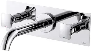 Смеситель для раковины из стены D&K Hessen Grimm хром DA1384401 Смеситель для раковины из стены D&K Hessen Grimm хром DA1384401, 1
