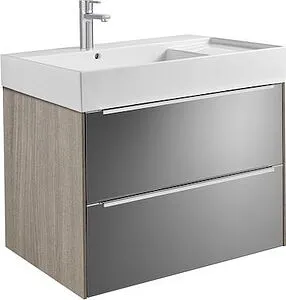 Тумба-умывальник подвесная Roca Inspira 80 зеркальный/тёмный дуб 851076403 Тумба-умывальник подвесная Roca Inspira 80 зеркальный/тёмный дуб 851076403, 1