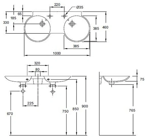 Раковина Jacob Delafon Formilia 100 белый E4502-00