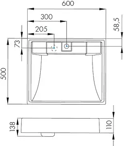 Раковина Aquaton Рейн 60 белый 1A72103KRW010, 2