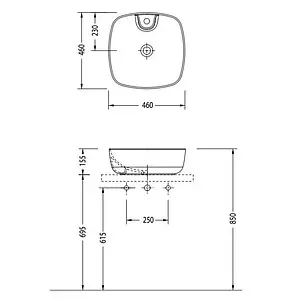 Раковина Serel 46 белый 3016 Раковина Serel 46 белый 3016, 2