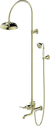 Душевая система со смесителем для ванны Bravat Art золото/белый F65193BAF-A2-RUS