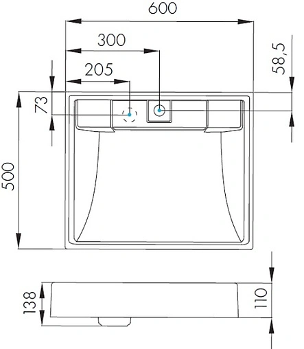 Раковина Aquaton Рейн 60 белый 1A72103KRW010
