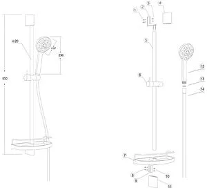 Душевая стойка Osgard Lovelace хром 90709 Душевая стойка Osgard Lovelace хром 90709, 2