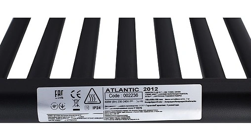 Полотенцесушитель электрический лесенка Atlantic 2012 798x400 NA 300W антрацит матовый 002236