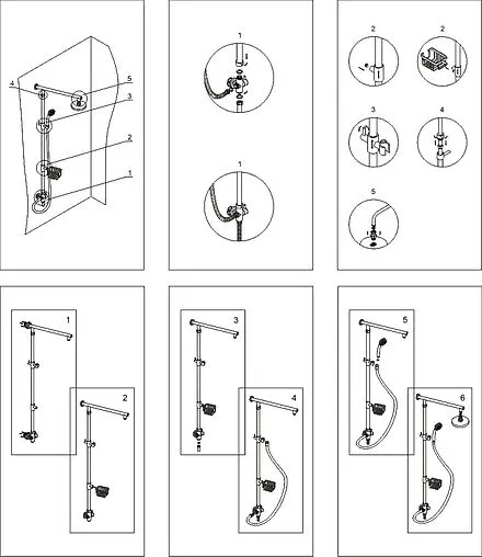 Душевая система без смесителя Wasserkraft хром A015