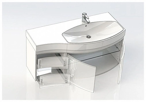 Тумба под умывальник подвесная Aquanet Опера 115 R белый 00169654