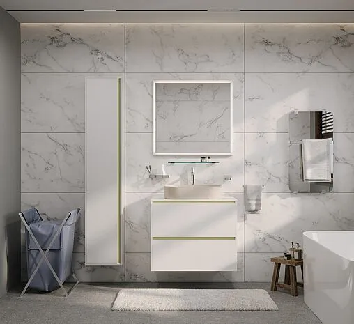 Тумба-умывальник подвесная Allen Brau Activity 90 белый/олива браш 1.34013.WM+