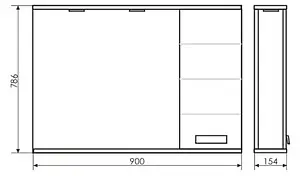 Шкаф-зеркало Comforty Модена 90 R белый 00003124108CF Шкаф-зеркало Comforty Модена 90 R белый 00003124108CF, 2
