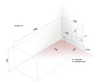 Ванна акриловая Triton Стандарт 150x70 Н0000099328 Ванна акриловая Triton Стандарт 150x70 Н0000099328, 3