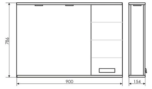 Шкаф-зеркало Comforty Модена 90 R белый 00003124108CF