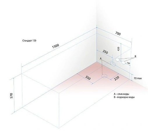 Ванна акриловая Triton Стандарт 150x70 Н0000099328