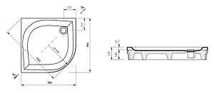 Поддон для душа Ravak Elipso-90 EX A227701310, 3