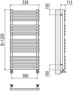 Полотенцесушитель водяной лесенка Terminus Кремона П18 500х1200 полированная сталь 4670078530684 Полотенцесушитель водяной лесенка Terminus Кремона П18 500х1200 полированная сталь 4670078530684, 2