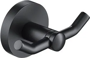 Крючок двойной Timo Saona чёрный матовый 13012/03 Крючок двойной Timo Saona чёрный матовый 13012/03, 1