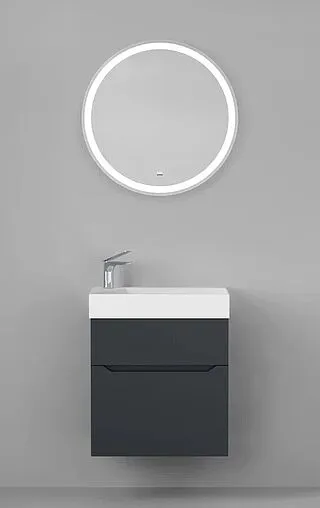 Тумба-умывальник подвесная Raval Brik 55 антрацит Brk.01.55/P/A/RL+17055-KL