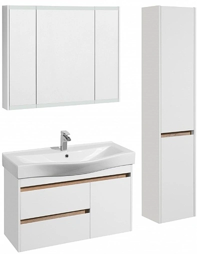 Тумба под умывальник Aquaton Нортон 100 белый глянец 1A249001NT010