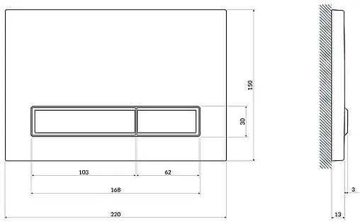 Комплект 6 в 1 Cersanit City CO DPL EO slim 64440 с кнопкой Blick хром матовый