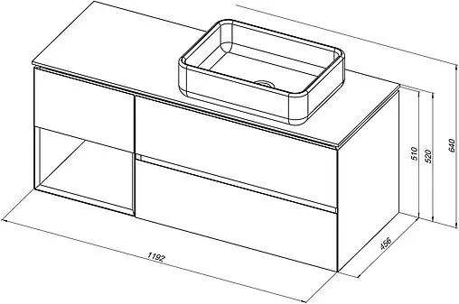 Тумба-умывальник подвесная Allen Brau Infinity 120 R антрацит 1.21007.AM+