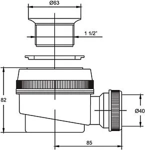 Сифон для душевого поддона Wirquin Элит хром 30987059, 2