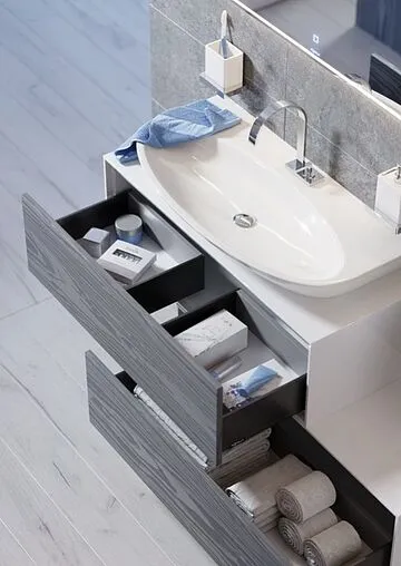 Тумба-умывальник подвесная Aqwella Genesis 100 миллениум серый/белый GEN0110MG+Esc.09.04.D