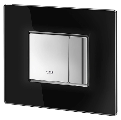 Клавиша смыва для унитаза Grohe Skate Cosmopolitan Glass 38845KS0 кнопки/хром глянцевый, панель/стекло черный Клавиша смыва для унитаза Grohe Skate Cosmopolitan Glass 38845KS0 кнопки/хром глянцевый, панель/стекло черный