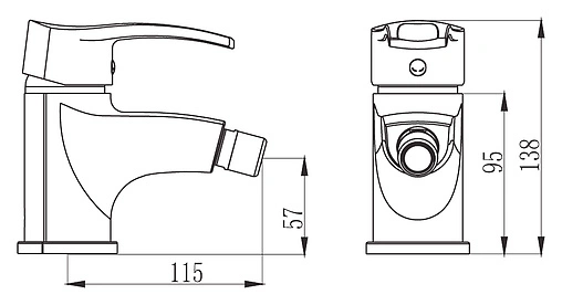 Смеситель для биде SMARTsant Карат хром SM064005AA Смеситель для биде SMARTsant Карат хром SM064005AA