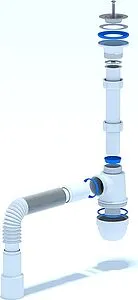 Сифон бутылочный для раковины Ани Пласт белый C1015 Сифон бутылочный для раковины Ани Пласт белый C1015, 3