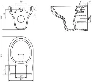 Комплект 6 в 1 Cersanit Nature CO DPL EO 64230 с кнопкой Leon хром глянцевый Комплект 6 в 1 Cersanit Nature CO DPL EO 64230 с кнопкой Leon хром глянцевый, 3