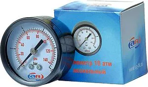 Манометр аксиальный AQUAMOTOR 50мм 10 бар ¼&quot; AR112007, 4