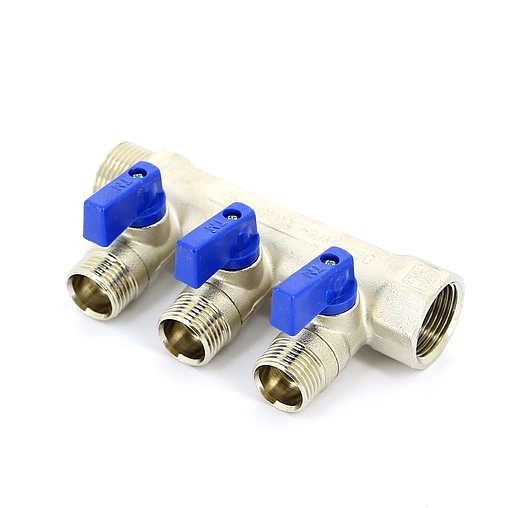 Коллектор запорный проходной 3 отвода ¾&quot;в/н x ½&quot;к Tiemme NINO 1820003