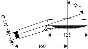 Лейка ручного душа Hansgrohe Raindance Select S 120 3jet PowderRain шлифованный чёрный хром 26014340 Лейка ручного душа Hansgrohe Raindance Select S 120 3jet PowderRain шлифованный чёрный хром 26014340, 2