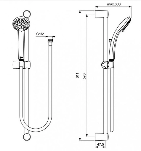 Комплект для ванны 3 в 1 Ideal Standard Alpha хром BD004AA