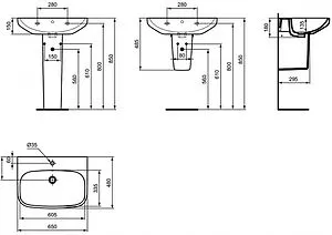 Раковина Ideal Standard i.Life A 65 белый T470401, 2
