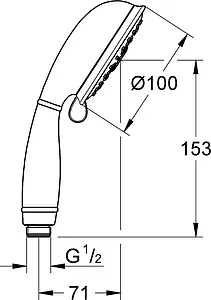 Лейка ручного душа Grohe Tempesta New 100 IV Rustic хром 27608001, 2