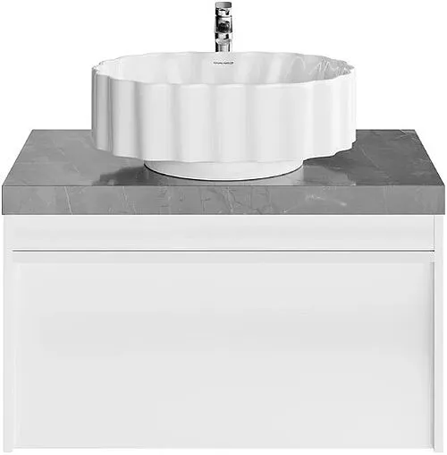 Тумба-умывальник подвесная Kerama Marazzi Modula 80 белая глянцевая MO.80.1+1\WHT+