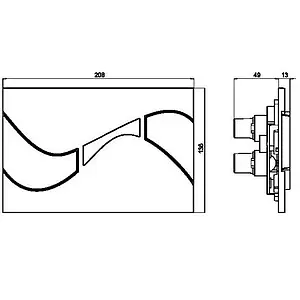 Клавиша смыва для унитаза Sanit Hela 16.736.00..0012 хром матовый Клавиша смыва для унитаза Sanit Hela 16.736.00..0012 хром матовый, 2